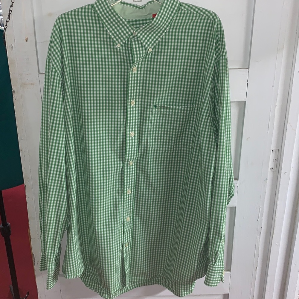 IZOD green plaid shirt